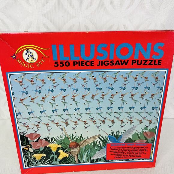Illusions Magic Eye Ceaco Hummingbirds 550 Piece Jigsaw Puzzle Sealed - Picture 3 of 8
